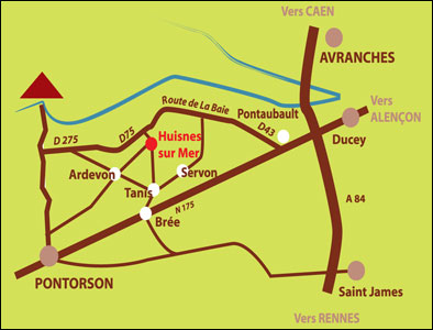 Huisnes-sur-mer Plan pour accéder à Huisnes-sur-mer