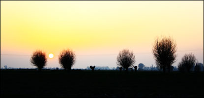 Un couché de soleil à Huisnes sur mer.